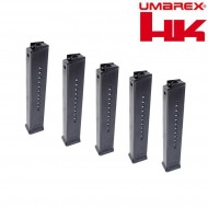 Set 5 Mid-caps Magazines 110bb Black For Ump Ufc/h&k/ares Umarex (um-mg-008-5)