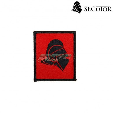Embroidered Patch Helmet Red Background Secutor (sr-sap0003)