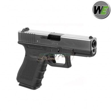 Gas Pistol Glock G19 Gen4 Black W/silver Slide Blowback We (we-22250)