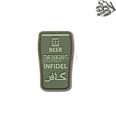 Patch 3d Pvc Beer Drinking Infidel Olive Frog Industries® (fi-004701)