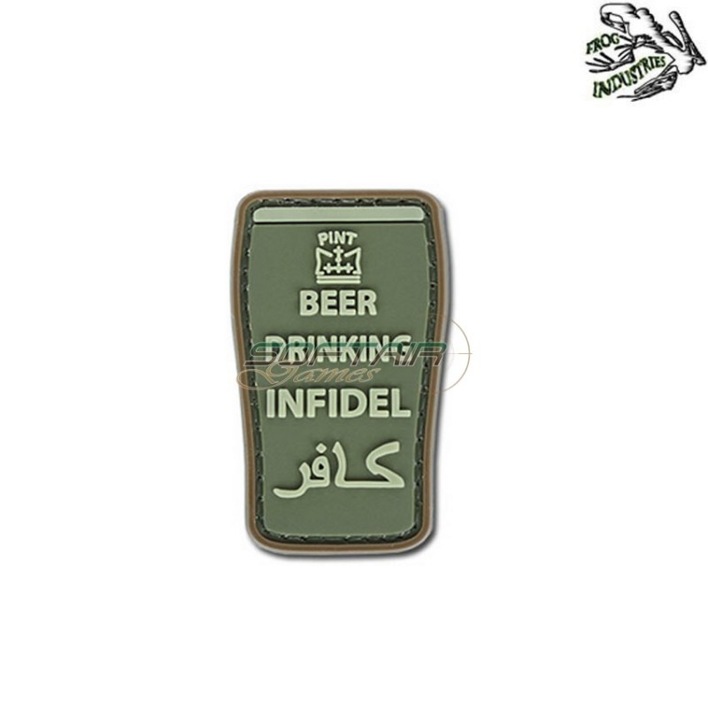 Patch 3d Pvc Beer Drinking Infidel Olive Frog Industries® (fi-004701) Patch 3d Pvc Beer Drinking Infidel Olive Frog Industries® (fi-004701)