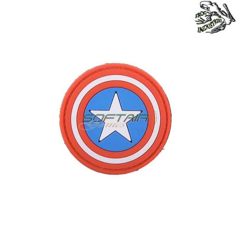 Patch 3d Pvc Captain America Frog Industries® (fi-009545) Patch 3d Pvc Captain America Frog Industries® (fi-009545)