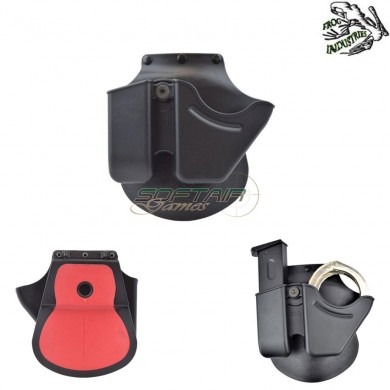 Rigid Holster Black Belt System For Handcuffs & Magazine Frog Industries® (fi-hvar-b)