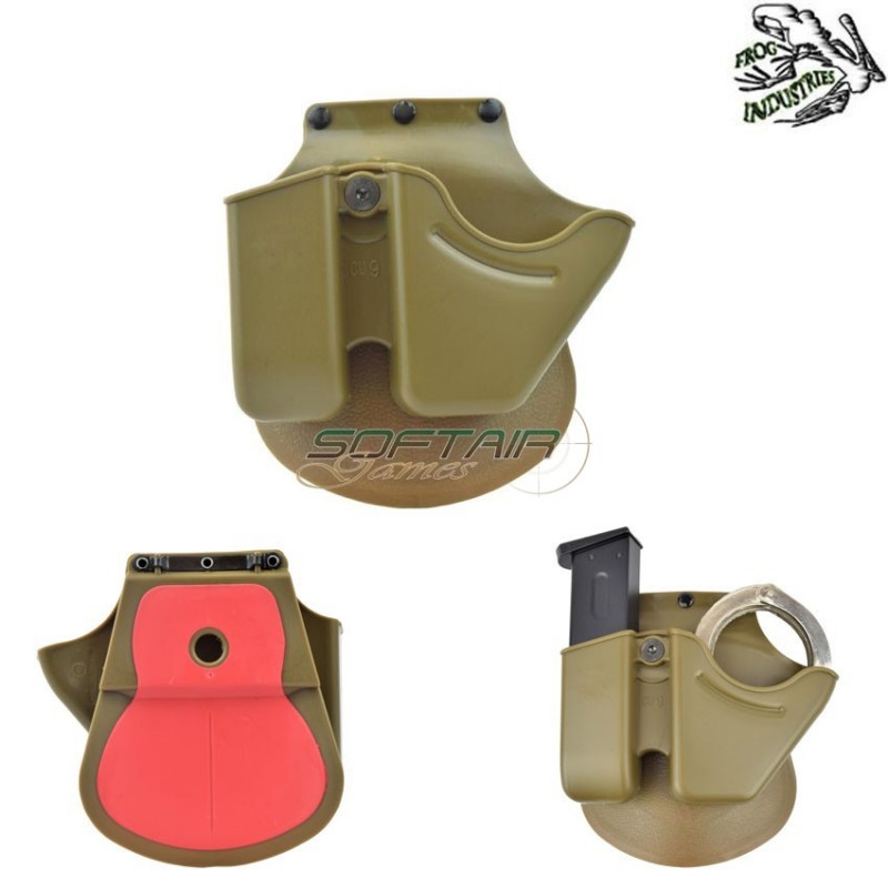 Rigid Holster Dark Earth Belt System For Handcuffs & Magazine Frog Industries® (fi-hvar-t)