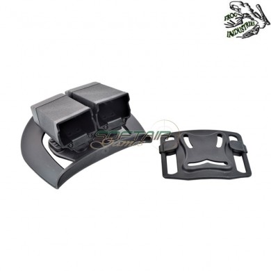 Rigid Holster 1911 Magazines Black Double System Frog Industries® (fi-h19car-b)