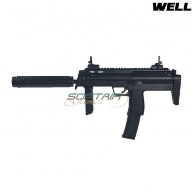 Electric Submachine Gun Mp7a1 W/silencer Black Smg Full Metal Version Well (210593)