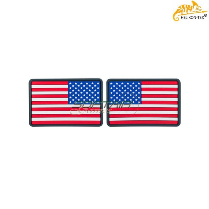 Set 2 Pieces Flag Patch Usa Pvc Color Helikon-tex® (ht-od-fus-rb-20)