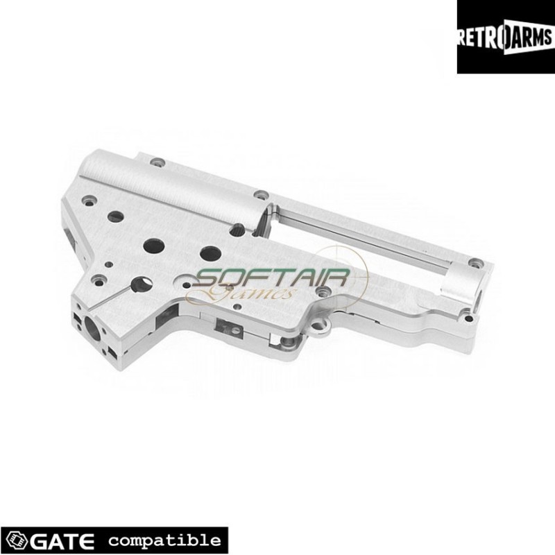 New Pacche Gearbox Split Silver Cnc Qsc V2 9mm Retroarms (ra-7125) New Pacche Gearbox Split Silver Cnc Qsc V2 9mm Retroarms (ra-7125)