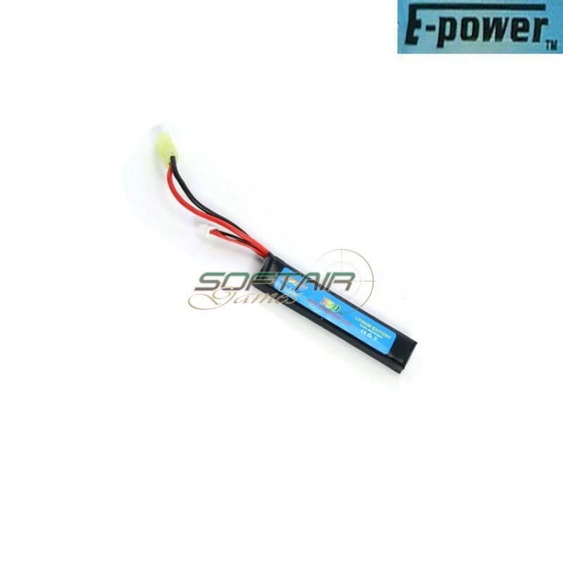 Lipo Battery Mini Tamiya Connector 7.4v X 750mah 15c Stick Type E-power (ep-7.4x750)