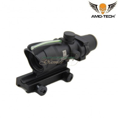Milsim Realistic Acog Scope Black 4x32 W/green Fiber Amo-tech® (amt-eacog4x-gr)