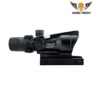 Milsim Realistic Acog Scope Black 4x32 W/green Fiber Amo-tech® (amt-eacog4x-gr)