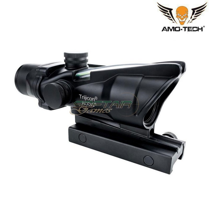 Milsim Realistic Acog Scope Black 4x32 W/green Fiber Amo-tech ...