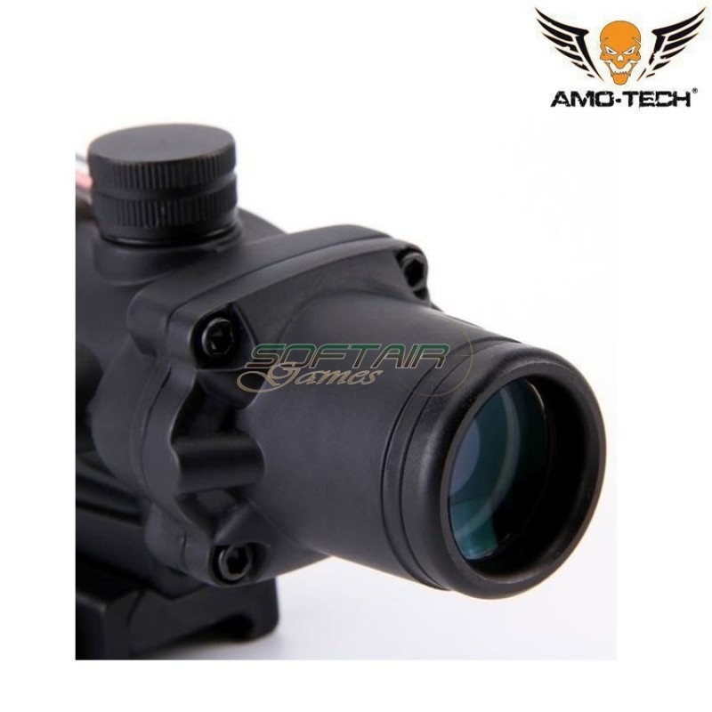 Milsim Realistic Acog Scope Black 4x32 W/green Fiber Amo-tech® (amt-eacog4x-gr)