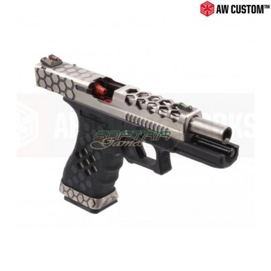 Gas Pistol Vx Series G18 Black/silver Gbb Armorer Works (AW-VX0100)