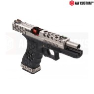 Gas Pistol Vx Series G18 Black/silver Gbb Armorer Works (AW-VX0100)