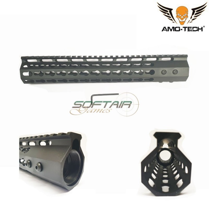 Handguard Keymod 12" Realistic Alluminio Cnc Black Amo-tech® (amt-js-km12-x)
