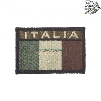 Low Visibility Embroidered Patch Italy Flag Coyote Frog Industries® (fi-emb-10-001-cy)