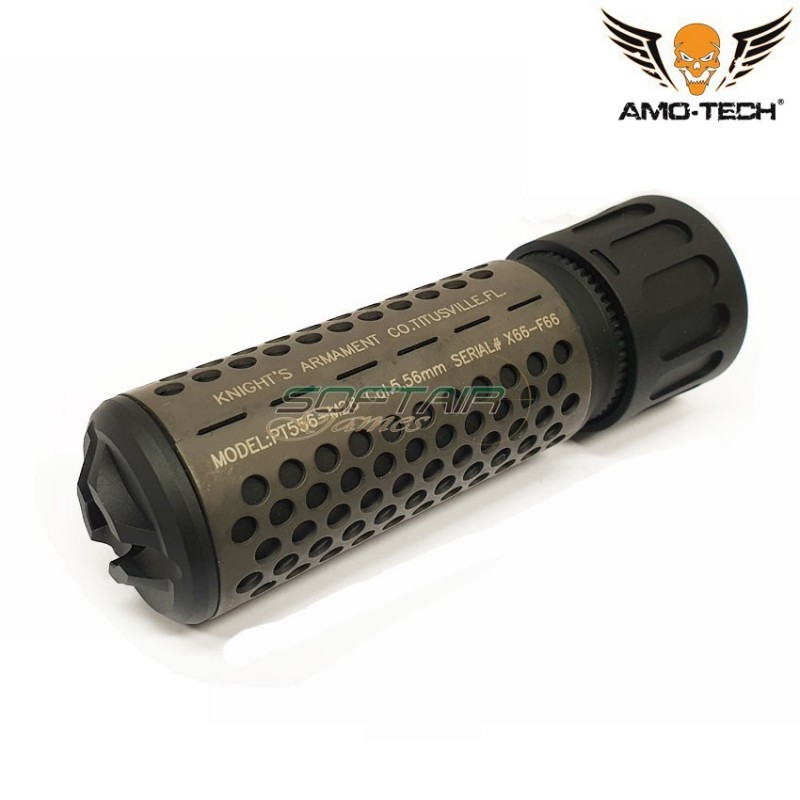 Milsim Realistic Knight's Silenziatore Black/grey 556 Qdc C/spegnifiamma Amo-tech® (amt-063-64)