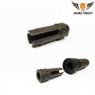 Milsim Realistic Knight's Silencer Black/grey 556 Qdc W/flash Hider Amo-tech® (amt-063-64)