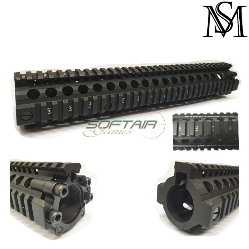Rail Cnc Dd Mk18 Style 12" Black Milsim Series (ms-r010-bk) Rail Cnc Dd Mk18 Style 12" Black Milsim Series (ms-r010-bk)