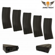 Set 5 Hi-caps Magazines 330bb Black M4/m16 Amo-tech® (amt-28-5)
