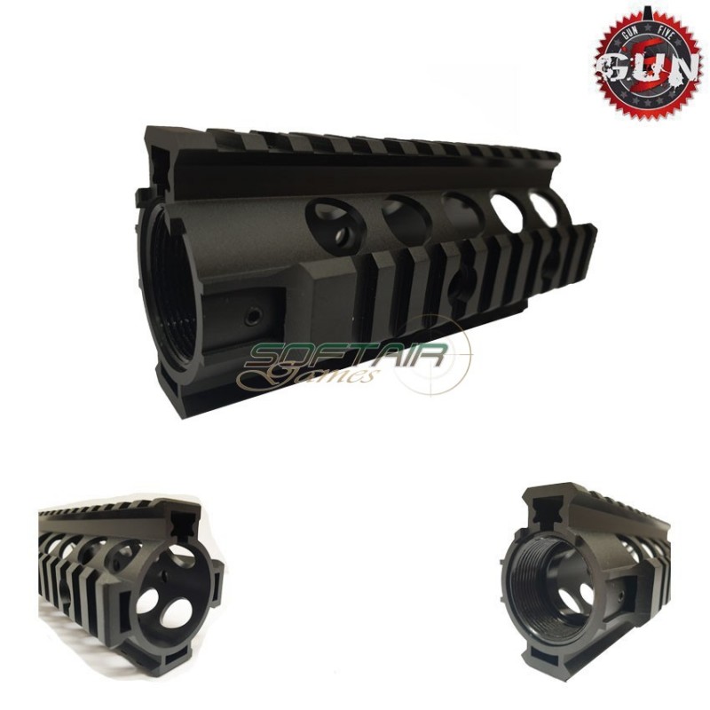 Rail Tactical M4 Aeg Black Alluminio Cnc Ff Style 5" Gun Five (gf-hg-009)