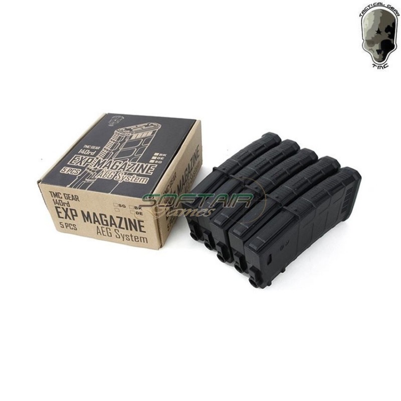 Set 5 Mid-caps Magazines M4 Black 140bb Tmc (tmc-140mg-bk)