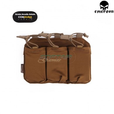 Triple Pouch 5.56mm M4 Coyote Brown Ss Precision Type Emerson (em6402cb)