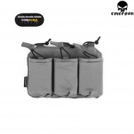 Triple Pouch 5.56mm M4 Wolf Grey Ss Precision Type Emerson (em6402wg)