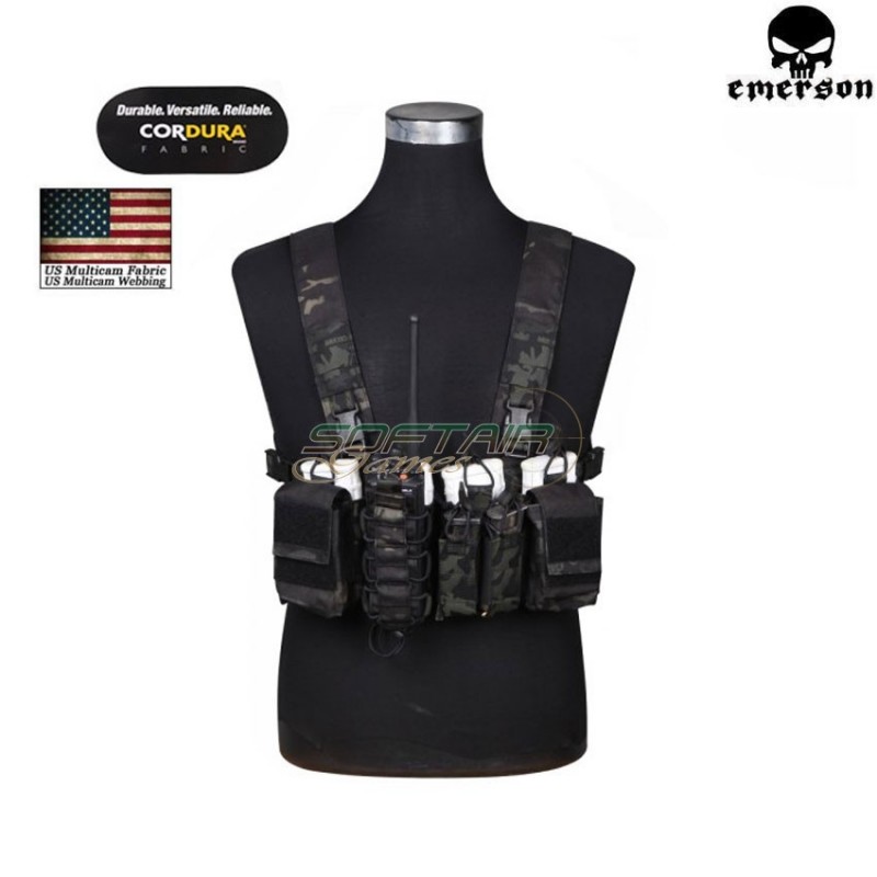 Tactical Chest Hs Style D3cr Multicam® Black Genuine Usa Emerson (em7442mcbk)
