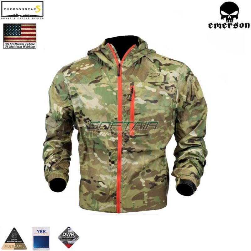 Giacca T.a.s.l. Series Windliner Multicam® Genuine Usa C/orange Zip Emerson (em9362mc)