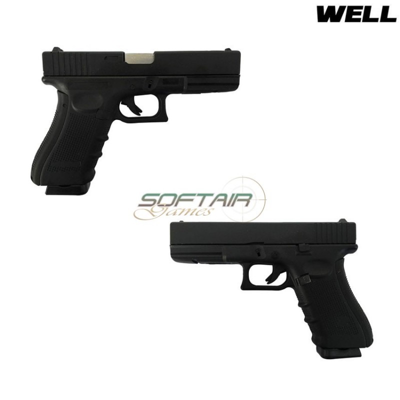 Pistola A Co2/gas Doppio Caricatore Glock 17 Black Well (g197)