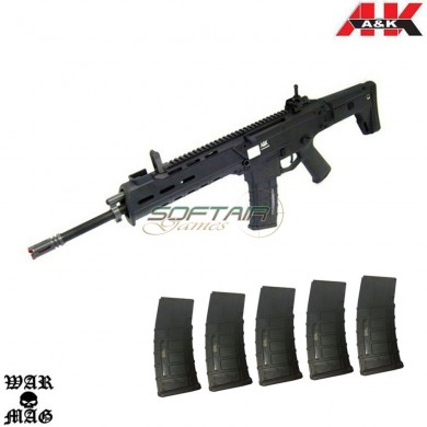 Combo Assualt W/hi Cap Caricatori Electric Rifle Aeg Masada Black A&k (aek-masada-b-co-as)