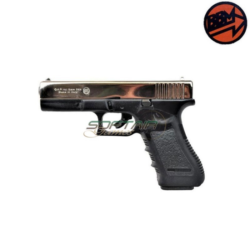 Pistola A Salve Gap Pak Silver Slide Calibro 9 Bruni (br-1401n)