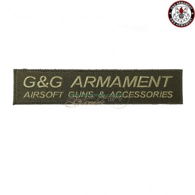 Patch Embroidered Logo Rectangle Olive G&g (gg-patch-3)