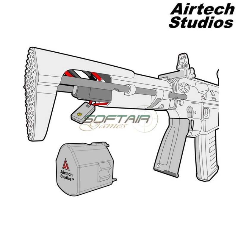 Tanker Battery Extension Unit For Kwa Ronin 6 Pdw/ Tk45 Pdw Black Airtech Studios (as-beu-kwa6-blk)