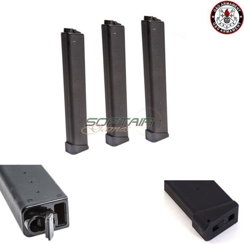Set 3 Hi-caps Magazines 300bb Black For Arp9 G&g (gg-08159-bk-3)