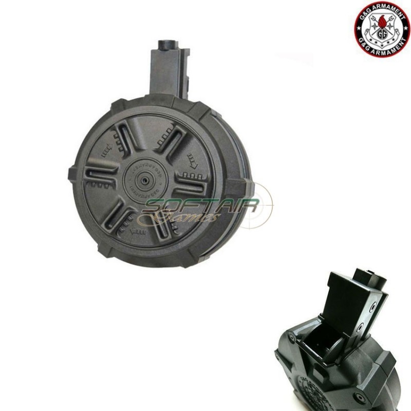 Caricatore Maggiorato Drum Manuale 1500bb Black Per Mp5 G&g (gg-08168-bk)