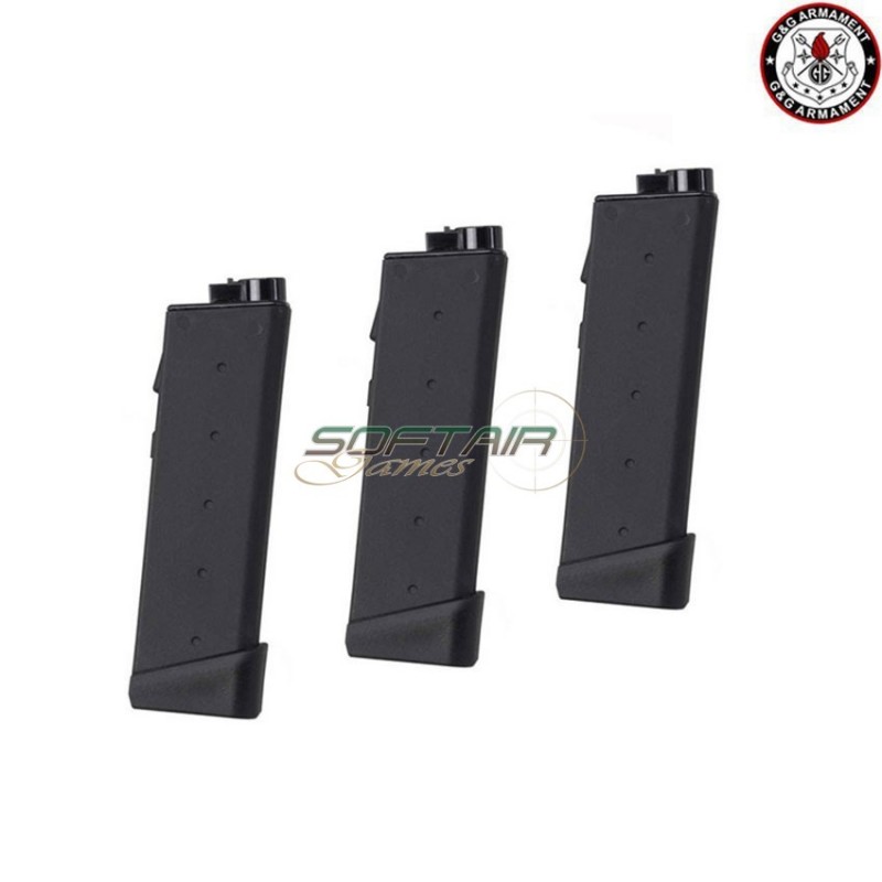 Set 3 Mid Caps Short Magazines 30bb Black For Arp9 G&g (gg-08169-bk-3)