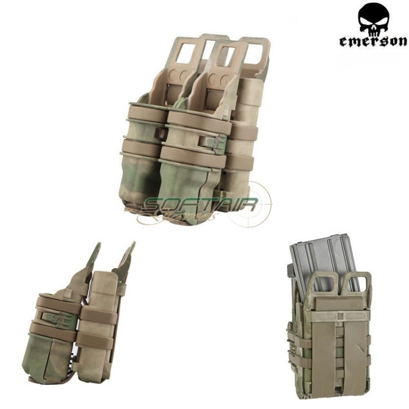Rigid Fast M4 & Pistol Mag Pouch Atacs Foliage Green Emerson (em6349atfg)
