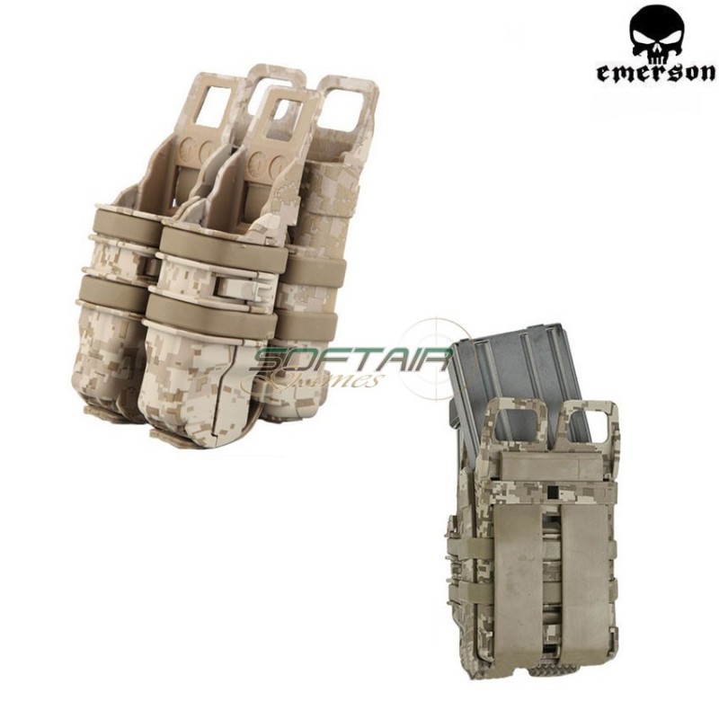 Rigid Fast M4 & Pistol Mag Pouch Digital Desert Emerson (em6349dd)