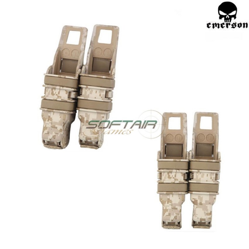 Double Rigid Fast Pistol Mag Pouch Digital Desert Emerson (em6351dd)