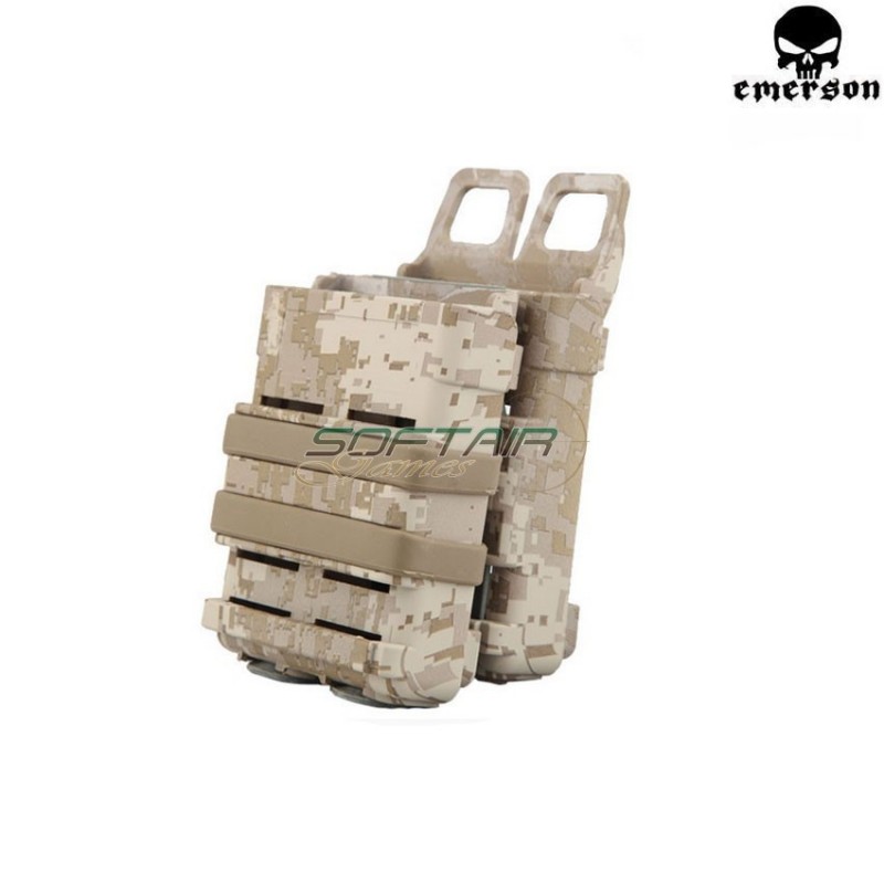 Double Rigid Fast M4 Mag Pouch Digital Desert Emerson (em6350dd)