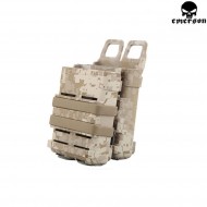 Double Rigid Fast M4 Mag Pouch Digital Desert Emerson (em6350dd)