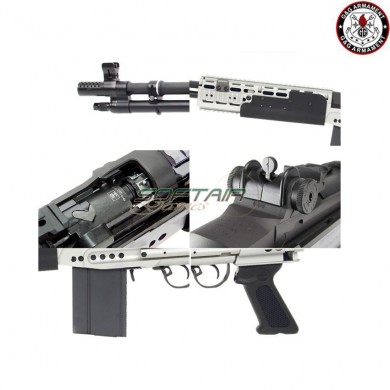 Fucile Elettrico M14 Ebr Short Version Silver Full Metal G&g (gg-tgm-014-ebs-snb)