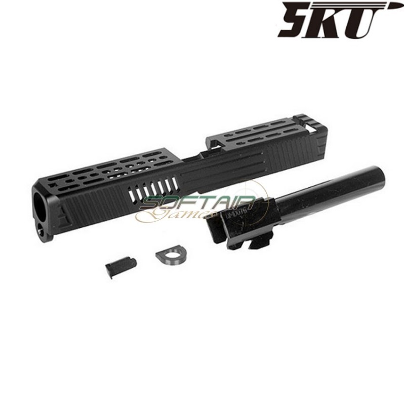 Set Slide & Barrel Zev Style Black Type 4 Per Glock 5ku (5ku-gb-412-b)