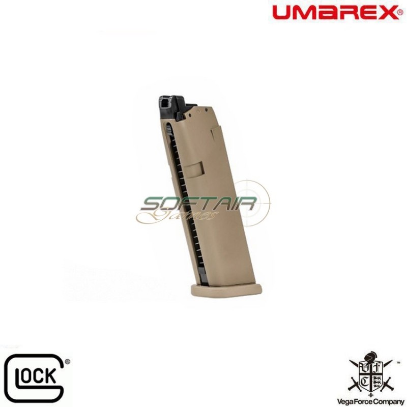 Caricatore A Gas 20bb Dark Earth Per Glock 19x Vfc Umarex (um-2.6459.1)