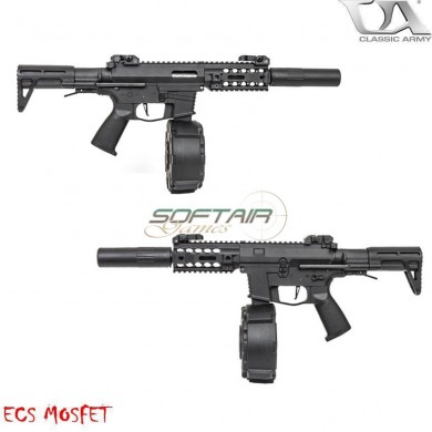 Electric Rifle Px9 X9 Aeg Smg Black W/drum & Silencer Classic Army (ca-211759)