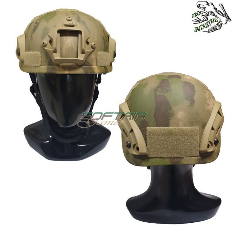 Helmet Mich 2001 Atacs Foliage Green C/nvg Mount & Rails Frog Industries® (fi-mich1-av)