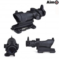 Acog 4x32 C/qd Mount Scope Reticolo Illuminato Black Aim-o (ao5319-bk)